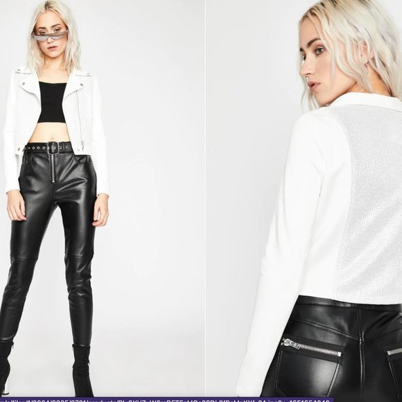 White Bling Moto Jacket - Picture 6 of 7